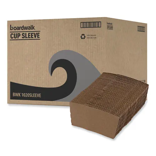 Boardwalk® Cup Sleeves, Fits 10 oz to 20 oz Hot Cups, Kraft, 1,200/Carton