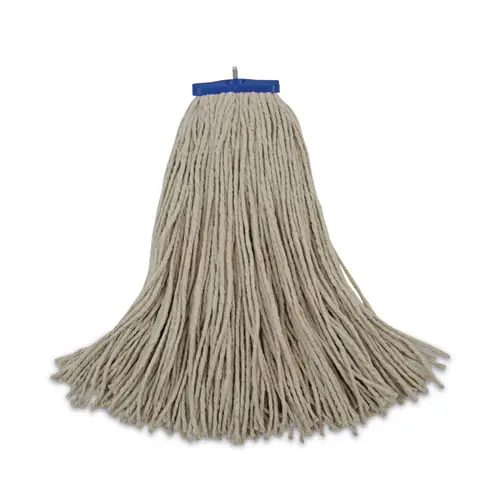 Boardwalk® Cut-End Lie-Flat Wet Mop Head, Cotton, 24oz, White, 12/Carton
