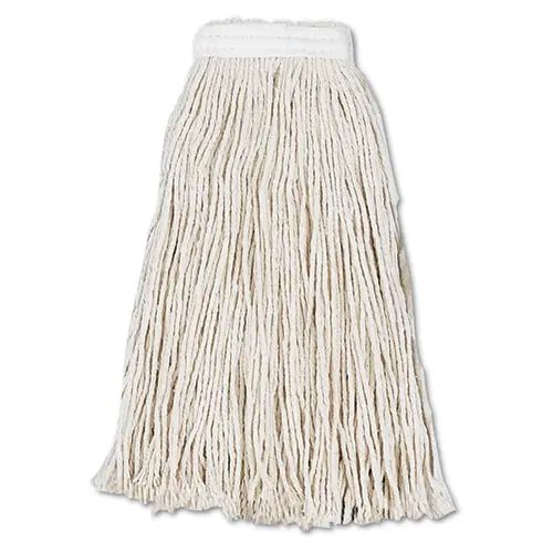 Boardwalk® Cut-End Wet Mop Head, Cotton, #16, White, 12/Carton
