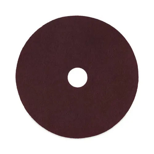 Boardwalk® Deep Scrub Pads, 16" Diameter, Maroon, 10/Carton