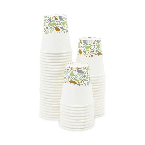 Boardwalk® Deerfield Printed Paper Hot Cups, 10 oz, 50/Sleeve, 20 Sleeves/Carton