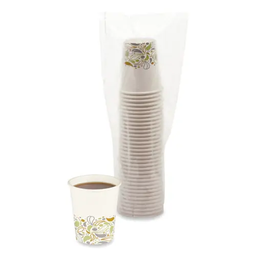 Boardwalk® Deerfield Printed Paper Hot Cups, 8 oz, 50/Sleeve, 20 Sleeves/Carton