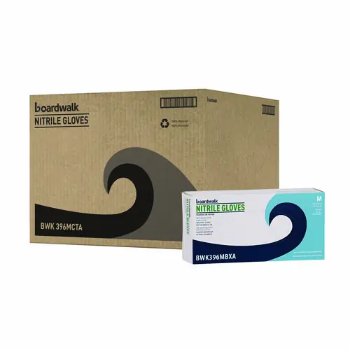 Boardwalk® Disposable General-Purpose Powder-Free Nitrile Gloves, Medium, Black, 4.4 mil, 100/Box, 10 Boxes/Carton