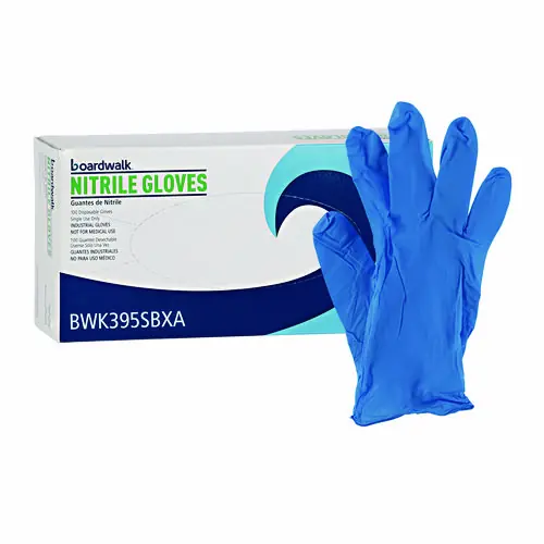 Boardwalk® Disposable Powder-Free Nitrile Gloves, Small, Blue, 5 mil, 100/Box