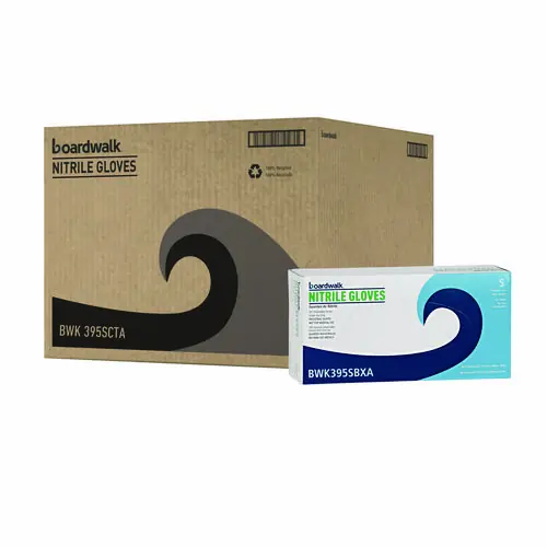 Boardwalk® Disposable Powder-Free Nitrile Gloves, Small, Blue, 5 mil, 100/Box, 10 Boxes/Carton