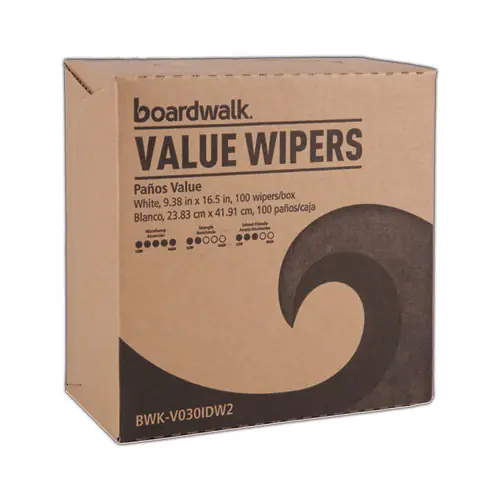 Boardwalk® DRC Wipers, White, 9.33" x 16.5", 100 Wipes/Dispenser, 9 Dispensers/Carton