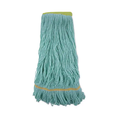 Boardwalk® EcoMop Looped-End Mop Head, Recycled Fibers, Extra Large, Green, 12/Carton