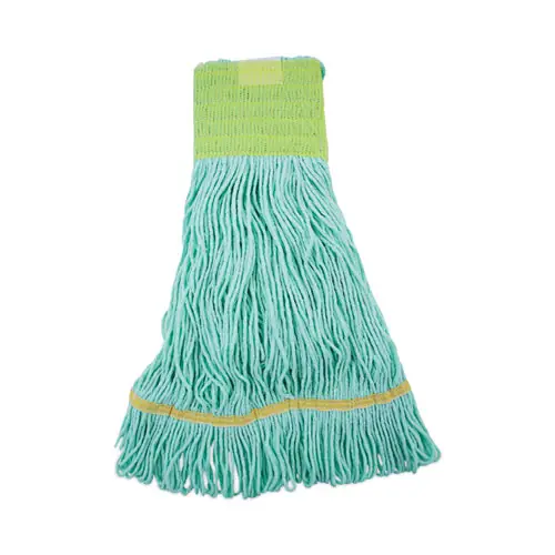 Boardwalk® EcoMop Looped-End Mop Head, Recycled Fibers, Medium, Green