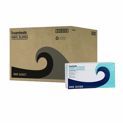 Boardwalk® General Purpose Vinyl Gloves, Powder/Latex-Free, 2.6 mil, Small, Clear, 100/Box, 10 Boxes/Carton