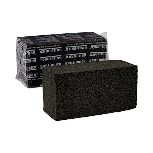 Boardwalk® Grill Brick, Black, 8" x 4", 12/Carton