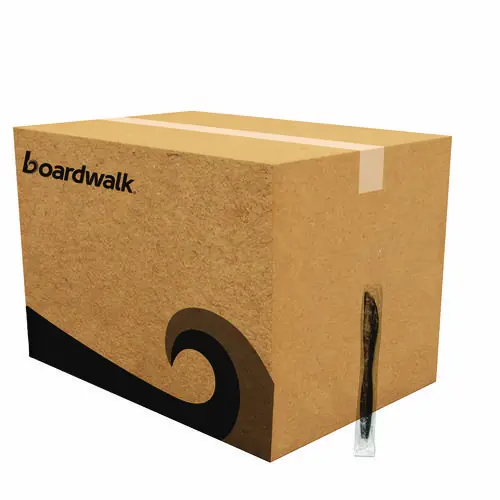 Boardwalk® Heavyweight Wrapped Polypropylene Cutlery, Knife, Plastic, Black, 1,000/Carton