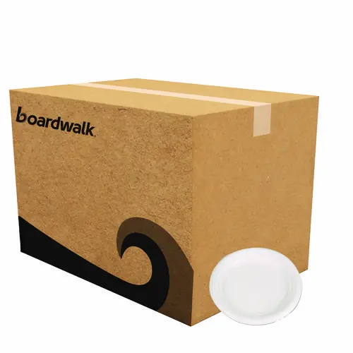 Boardwalk® Hi-Impact Plastic Dinnerware, Plate, 6" dia, White, 1,000/Carton