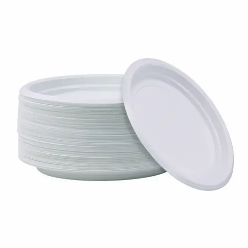 Boardwalk® Hi-Impact Plastic Dinnerware, Plate, 9" Diameter, White, 500/Carton