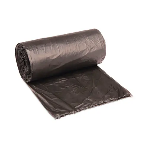 Boardwalk® High-Density Can Liners, 60 gal, 14 mic, 38" x 58", Black, Perforated Roll