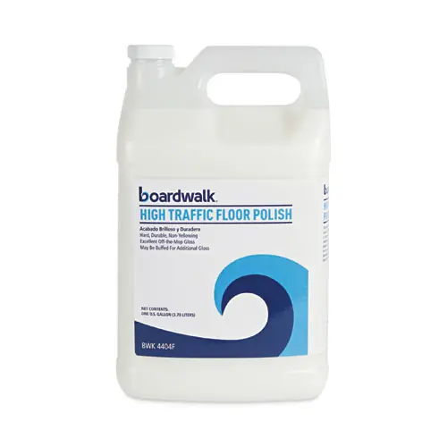 Boardwalk® High Traffic Floor Polish, Unscented, 1 gal Bottle, 4/Carton