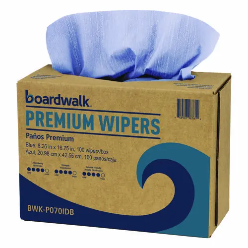 Boardwalk® Hydrospun Wipers, Blue, 100 Wipes/Box, 10 Boxes/Carton