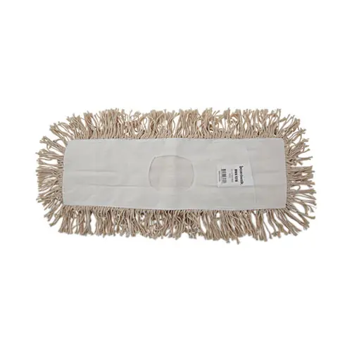 Boardwalk® Industrial Dust Mop Head, Hygrade Cotton, 18" x 5", White