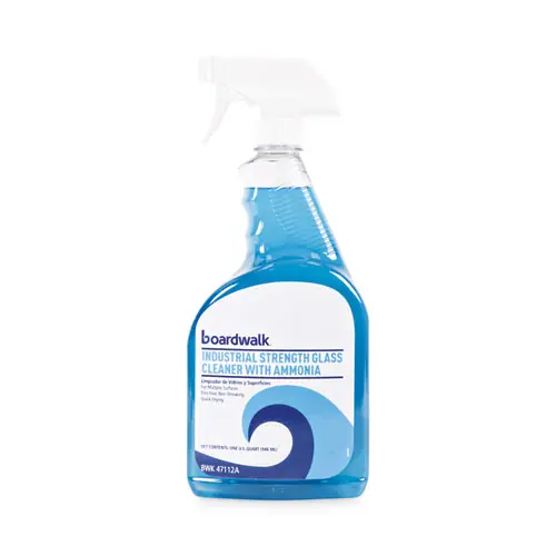 Boardwalk® Industrial Strength Glass Cleaner with Ammonia, Unscented, 32 oz Trigger Spray Bottle