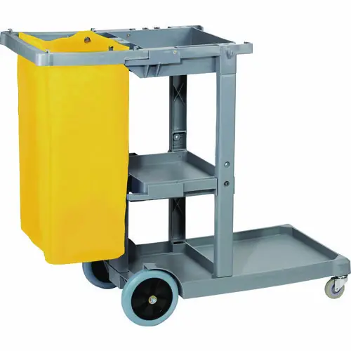 Boardwalk® Janitor's Cart, Plastic, Gray, 19" x 45" x 39"
