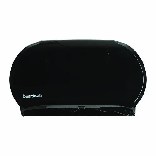 Boardwalk® Jumbo Twin Toilet Tissue Dispenser, Black