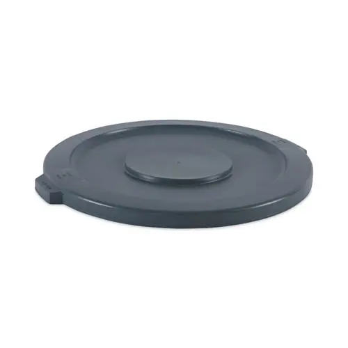 Boardwalk® Lids for 32 gal Waste Receptacle, Flat-Top, Round, Plastic, Gray