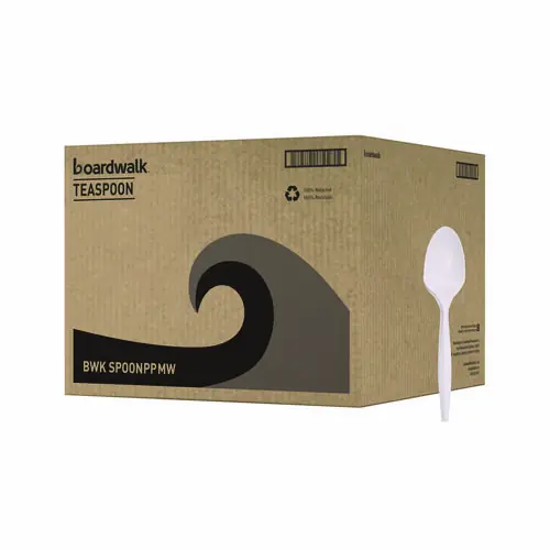 Boardwalk® Mediumweight Polypropylene Cutlery, Spoon, White, 1,000/Carton