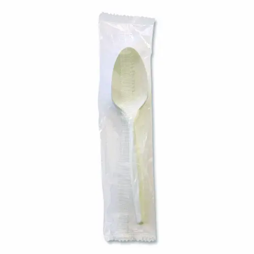 Boardwalk® Mediumweight Wrapped Polypropylene Cutlery, Spoon, White, 1,000/Carton