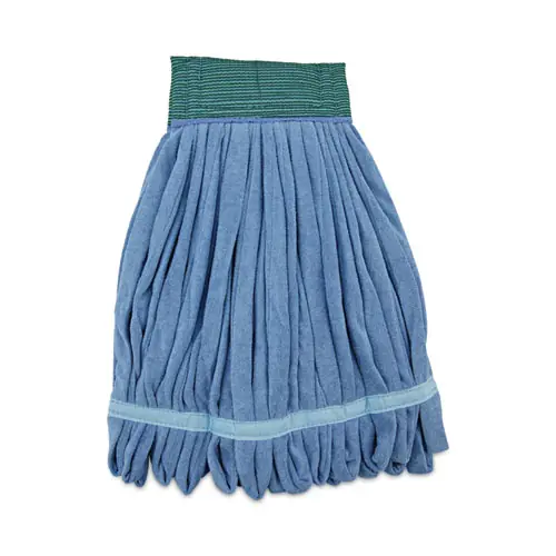 Boardwalk® Microfiber Looped-End Wet Mop Heads, Medium, Blue, 12/Carton