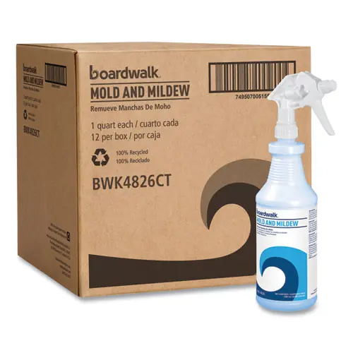 Boardwalk® Mold and Mildew Remover with Bleach, Ready to Use, Floral Scent, 32 oz Bottle, 12/Carton