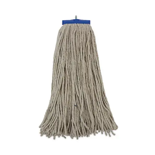 Boardwalk® Mop Head, Lie-Flat, Cotton Fiber, 24 oz., White