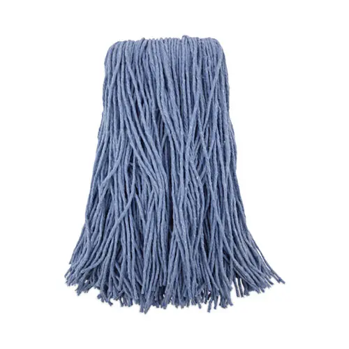 Boardwalk® Mop Head, Cotton/Synthetic Fiber, Cut-End, #24, Blue, 12/Carton