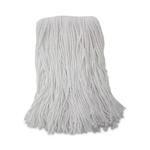 Boardwalk® Mop Head, Value Standard Head, Rayon Fiber, Cut-End, Size No. 16, White, 12/Carton