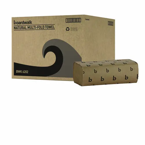 Boardwalk® Multifold Paper Towels, Natural, 250 Towels/Pack, 16 Packs/Carton