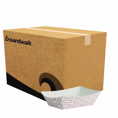 Boardwalk® Paper Food Baskets, 0.5 lb Capacity, Red/White, 1,000/Carton