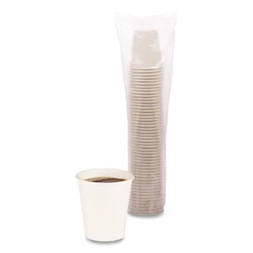 Boardwalk® Paper Hot Cups, 10 oz, White, 50/Sleeve, 20 Sleeves/Carton