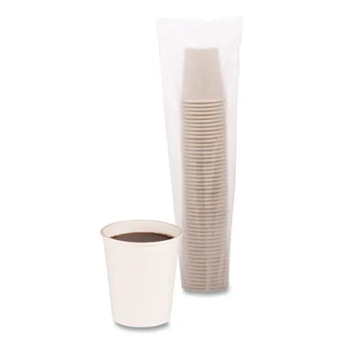Boardwalk® Paper Hot Cups, 8 oz, White, 50/Sleeve, 20 Sleeves/Carton