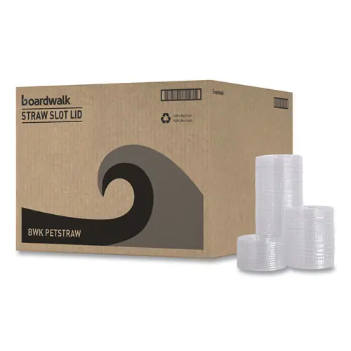 Boardwalk® PET Cold Cup Lids, Fits 14 oz to 24 oz Cold Cups, Plastic, Clear