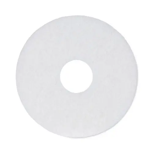 Boardwalk® Polishing Floor Pads, 12" Diameter, White, 5/Carton