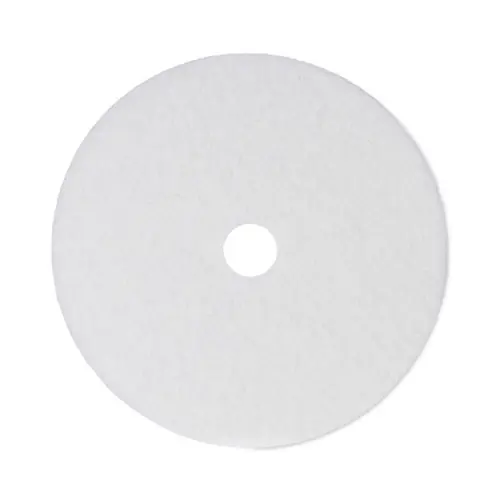 Boardwalk® Polishing Floor Pads, 21" Diameter, White, 5/Carton