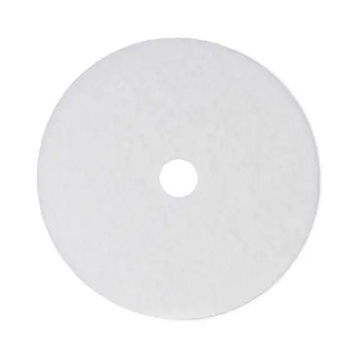 Boardwalk® Polishing Floor Pads, 24" Diameter, White, 5/Carton