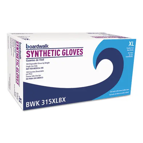 Boardwalk® Powder-Free Synthetic Vinyl Gloves, X-Large, Cream