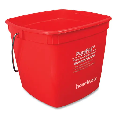 Boardwalk® PuraPail, 6 qt, Polypropylene, Red/White