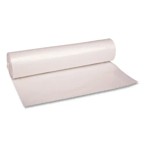 Boardwalk® Recycled Low-Density Polyethylene Can Liners, Clear, 56 gal, 1.1 mil, 43" x 47"
