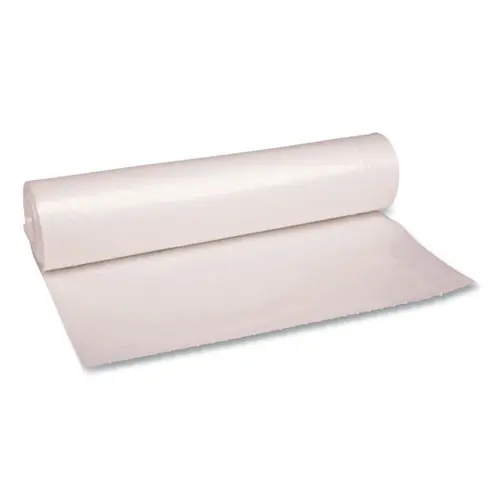 Boardwalk® Recycled Low-Density Polyethylene Can Liners, 56 gal, Clear, 43" x 47", 1.4 mil, 10 Bags/Roll, 10 Rolls/Carton