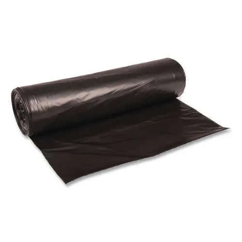Boardwalk® Recycled Low-Density Polyethylene Can Liners, 56 gal, 1.6 mil, 43" x 47", Black, Perforated Roll, 20 Bags/Roll, 5 Rolls/Carton