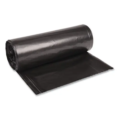 Boardwalk® Recycled Low-Density Polyethylene Can Liners, 60 gal, 1.6 mil, 38" x 58", Black, Perforated, 100 Bags/Carton