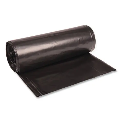 Boardwalk® Recycled Low-Density Polyethylene Can Liners, 60 gal, 1.8 mil, 38" x 58", Black, Perforated, 10 Bags/Roll, 10 Rolls/Carton