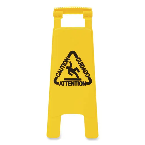 Boardwalk® Site Safety Wet Floor Caution Sign, 2-Sided, Yellow