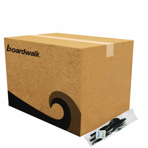 Boardwalk® Six-Piece Cutlery Kit, Heavyweight, Plastic, Black, 250/Carton