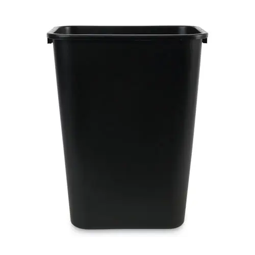 Boardwalk® Soft-Sided Wastebasket, Plastic, Black, 41 qt